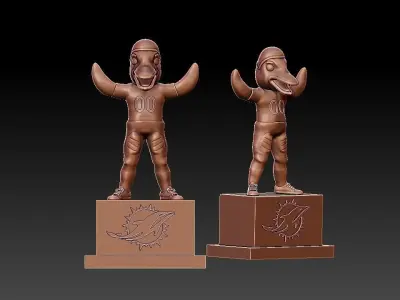 NFL - MIAMI DOLPHINS FOOTBALL MASCOT STATUE - 3D PRINT 3D print model
