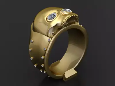 Diamond Skull Ring  3D print model