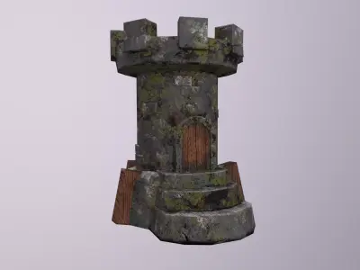 Old Tower for game Low-poly 3D model