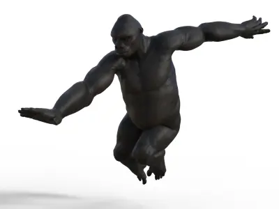 Realistic Rigged Gorilla 3D model