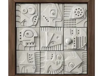 Panel decorative cube  square n2 3D model