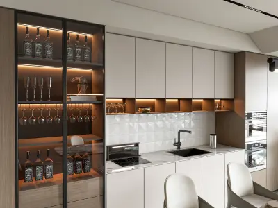 Kitchen Modern interior 102 3D model