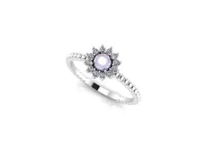 Shining Pearl Ring 3D print model