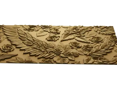 modern panel wall decor set relief stl mural CNC 282  3D model