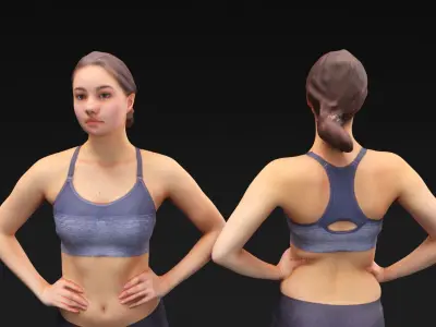 Scan sporty female 12 Low-poly 3D model