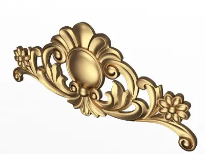 Carved Plaster Molding Decoration 022 Low-poly 3D model