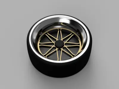 Japanese Wheel  Low-poly 3D model