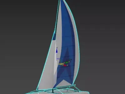 Hobie Cat Sailing Catamaran A-Class Inspired 3D model