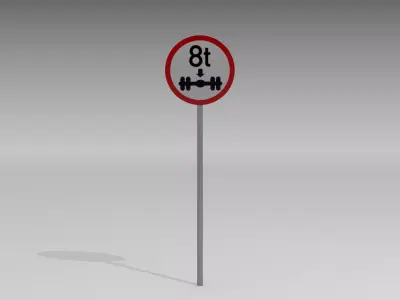 8 Ton on axle sign 3D model