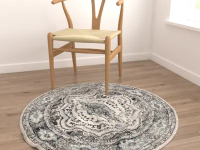 Round Rug Set 162 3D model