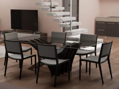 Doublefloor apartment interior 3D model