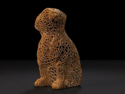 Dog Voronoi 3D print model