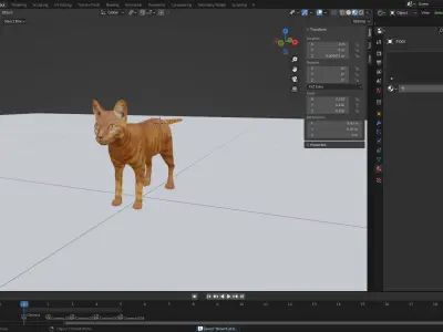 Cat Yellow V3 NO Rigged  Low-poly 3D model
