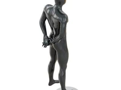 Black mannequin with gold mask 166 3D model