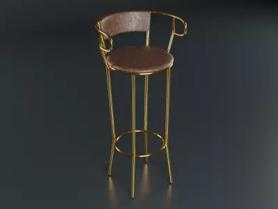 Kitchen stool Low-poly 3D model