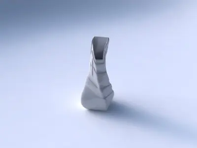 Vase twisted top bent quadratic 2 with smooth ribbons 3D print model