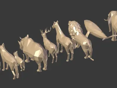 Low Poly Animals Collection Low-poly 3D model