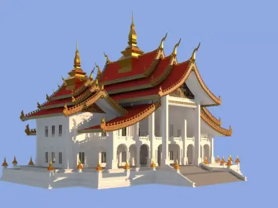 Southeast Asian - Style Hotel 3D model