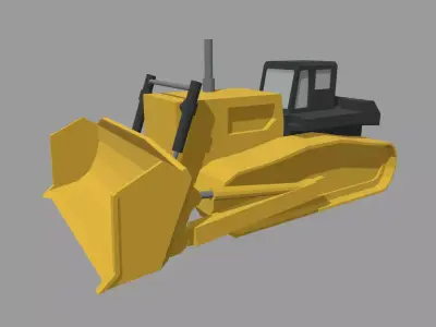 Low Poly Hydraulic Bulldozer 01 Low-poly 3D model