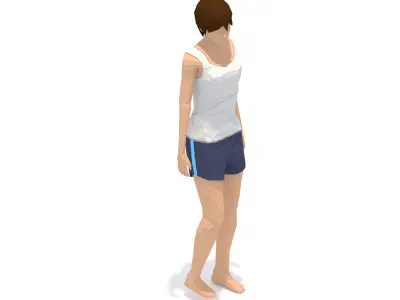 Mountain Pose  Yoga Exercise Woman Animation Low-poly 3D model