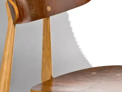 CH wooden chair Low-poly 3D model