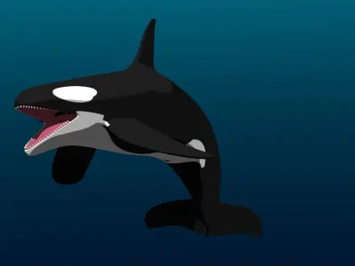 Orca Whale Low-poly 3D model