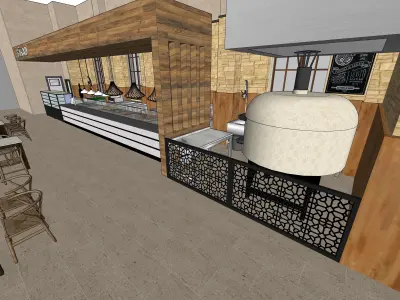 Old Building Open Buffet 3D model