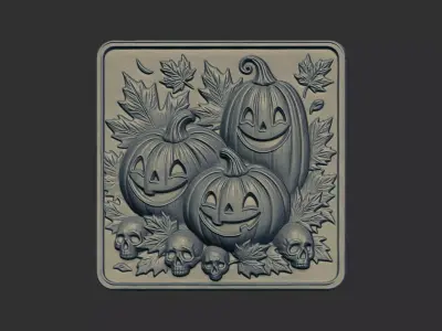cute three pumpkin cnc model 3D print model