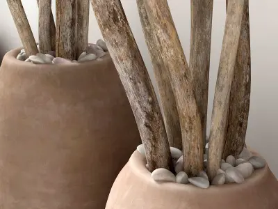 Dry branc vase decor n4 3D model