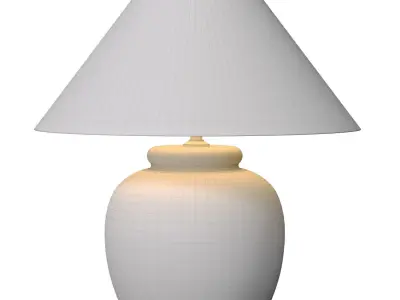 Rustic Scandinavian Concrete Provence Nightstand Table Lamp 3D model