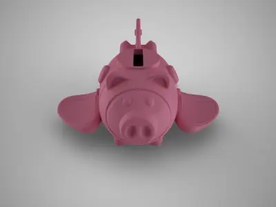 Rocket Piggy Bank 3D print model