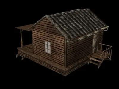 Old Wooden House Low-poly 3D model