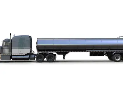 Peterbilt 379 fuel trailer Low-poly 3D model