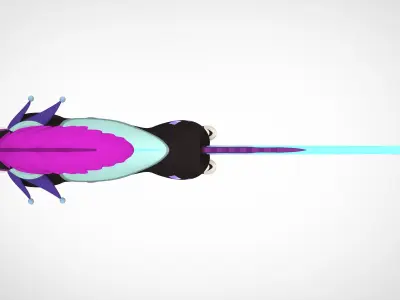 Violet Circus Horse 3D model