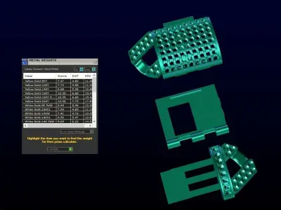 Diamond Cuban link bracelet 9 3D print model