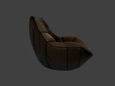 Soft Leather Lounge Chair - Modern Design 3D model