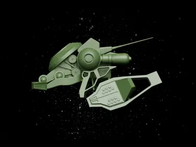 Sci-Fi Spaceship Low-poly 3D model from CGTrader
