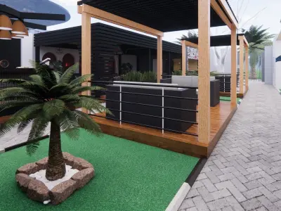 OUTDOOR BAR RESTAURANT 3D model
