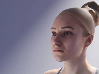 Woman sport 03 Low-poly 3D model