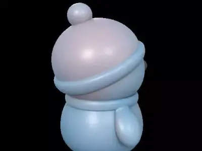 Cheerful Cartoon Snowman 3D print model