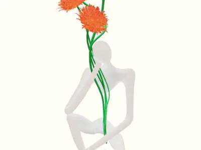 Flower Holder Statue  LP   Statue  Low-poly 3D model