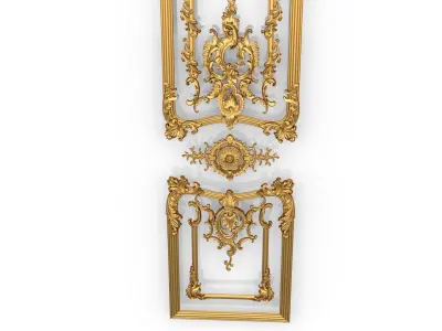 Plaster decorative frame 018 3D model