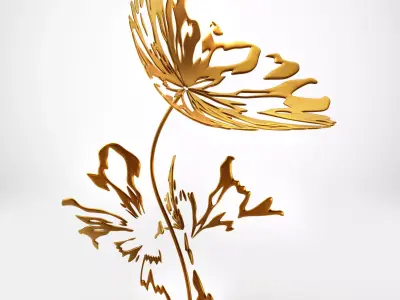 Abstract Sculpture Flower Bronze  3D model