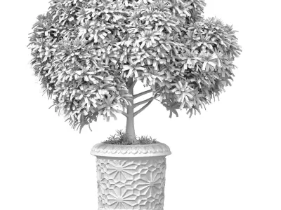 Decorative large garden tree for decoration in oriental style  3D model