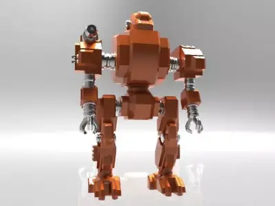 Mech 2 orange lego robot Free 3D print model
