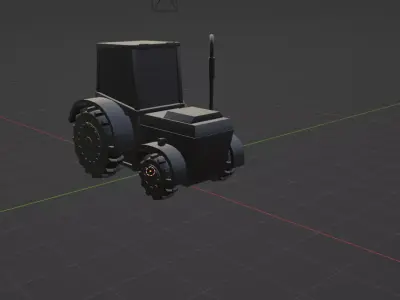 3D LowPoly Tractor Model Free low-poly 3D model