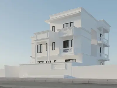 exterior house with balconies Free 3D model