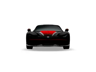 Sleek Black Supercar 3D Model Low-poly 3D model