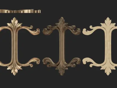 9 Ornament Samples with flat backside 3D print model