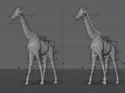Rigged Giraffe Low-poly 3D model
